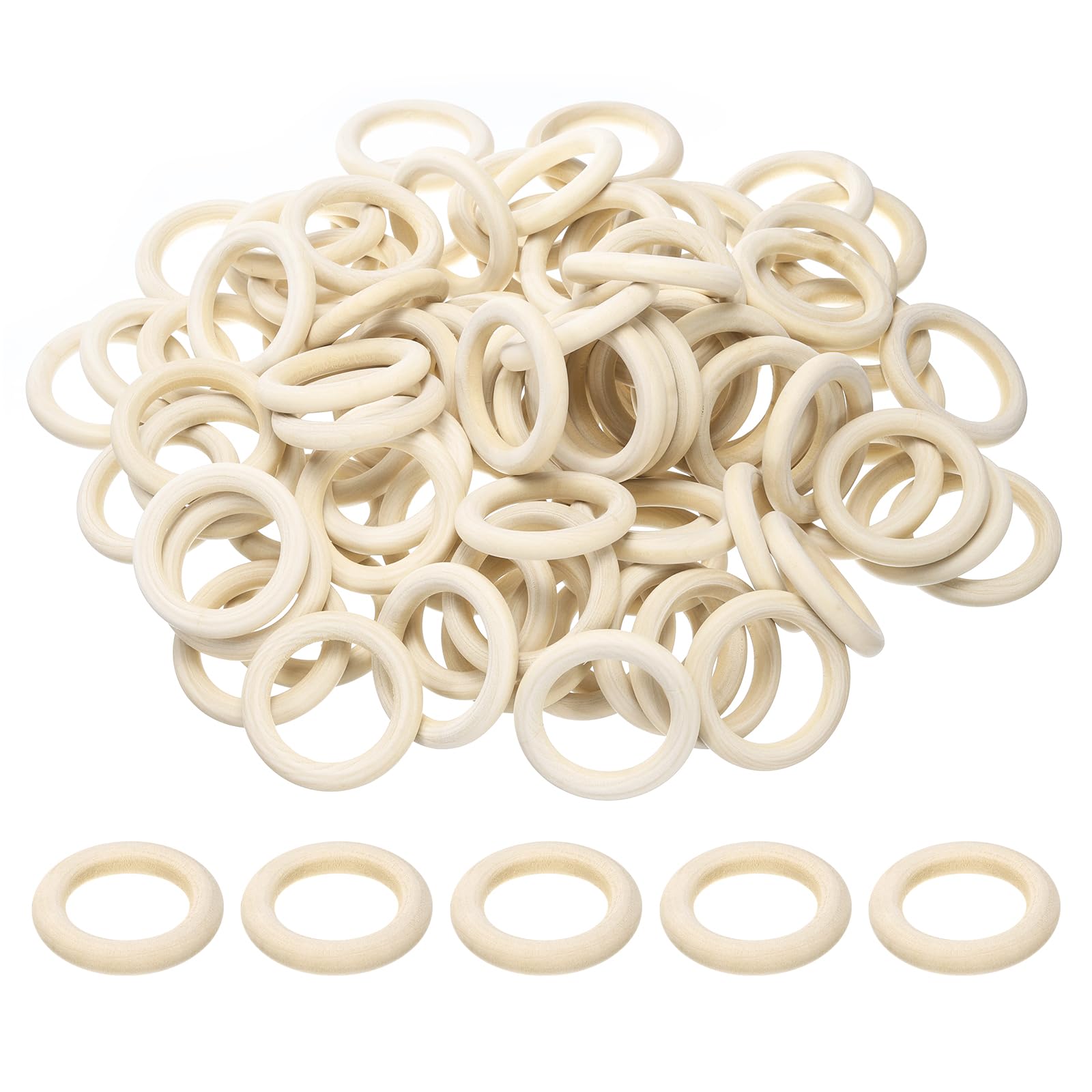 Anneaux en bois de 50mm pour décorations suspendues en macramé bohème