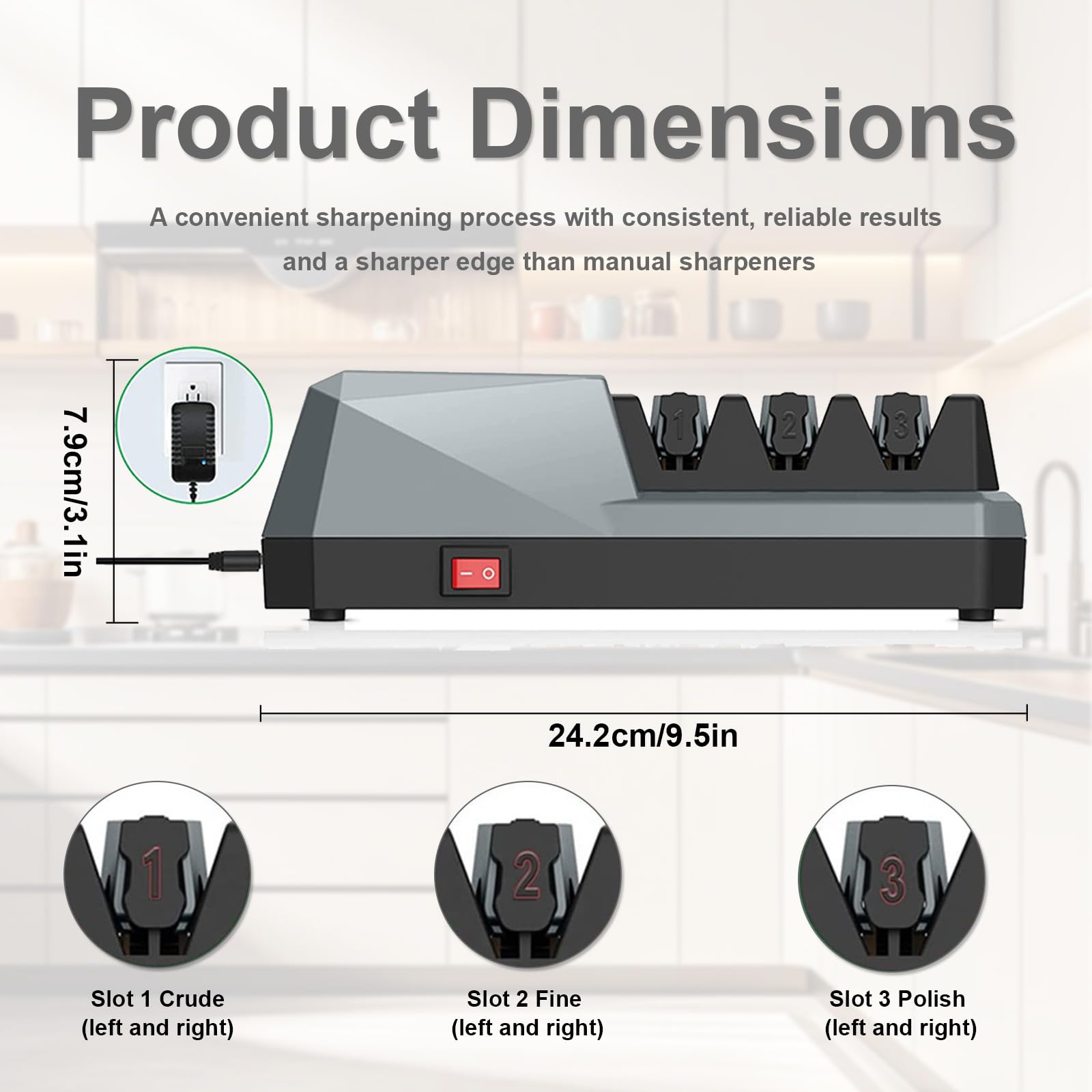 Aiguiseur Couteaux Électrique, Outil D'afilage En 3 Étapes Avec Des Abrasifs Diamant, Aviseur Électrique Professionnel De Couteaux Pour De Cuisine, Couteaux De Chef, Couteaux Dentés, Ciseaux
