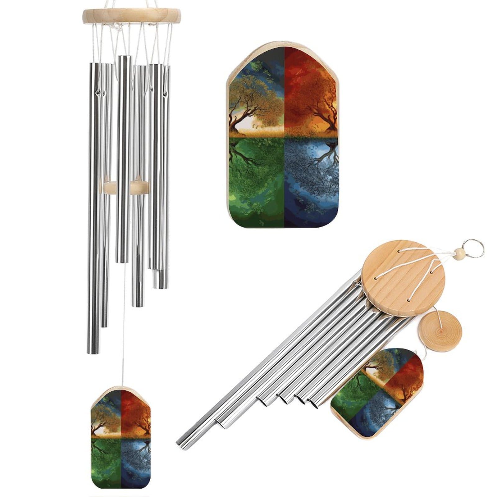 Carillon éolien commémoratif Arbre de Vie avec 6 tubes pour un souvenir durable