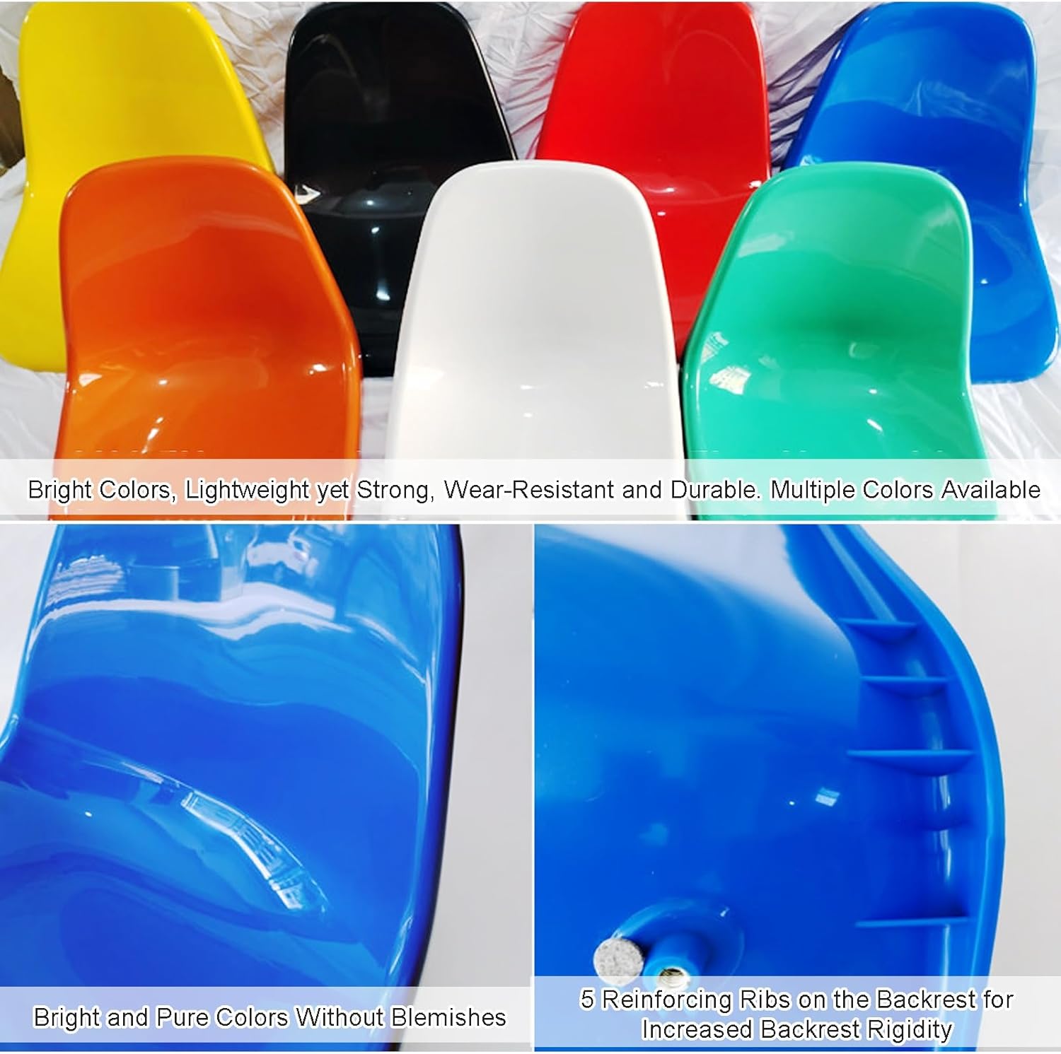 3-Seat Waiting Room Chairs, Connected Row Seats, Plastic Outdoor Bench Easy Assembly, Reception Chairs for Airport, Bank, Hospital, Salon, Stadium, Basketball Court, School(Orange)