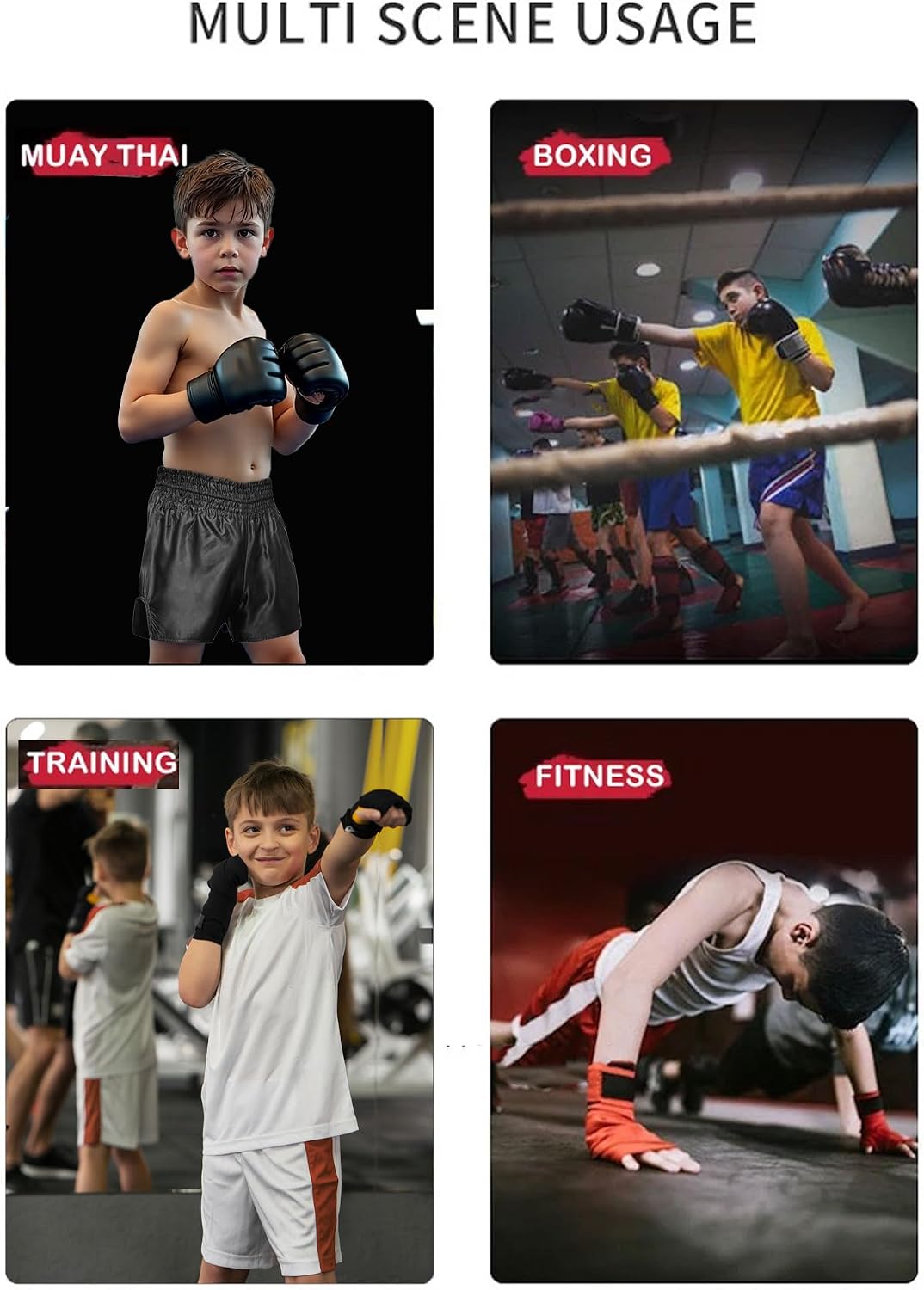Kid's Muay Thai Shorts Martial Arts MMA Kickboxing Shorts for Boys Girls Boxing Trunks Shorts