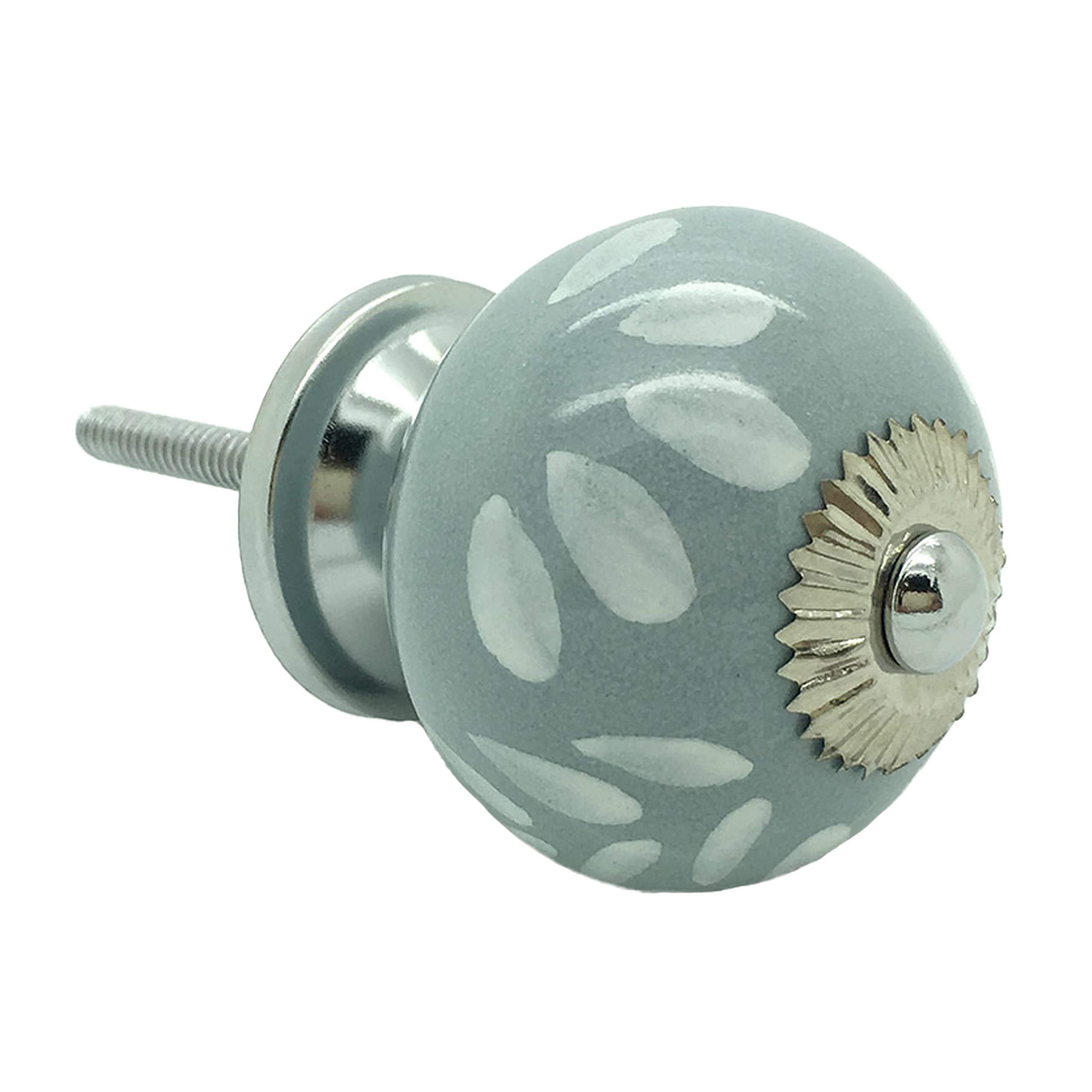 G Decor Grey Fusion Ceramic Door Knob Vintage Shabby Chic Cupboard Drawer Pull Handle (Fusion I)