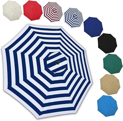 Miniatura 9 de Toldo de repuesto para sombrilla de patio de 6.6 pies, 9 pies10 pies, 6 varillas  8 varillas de repuesto para sombrilla de mesa de mercado de jardín