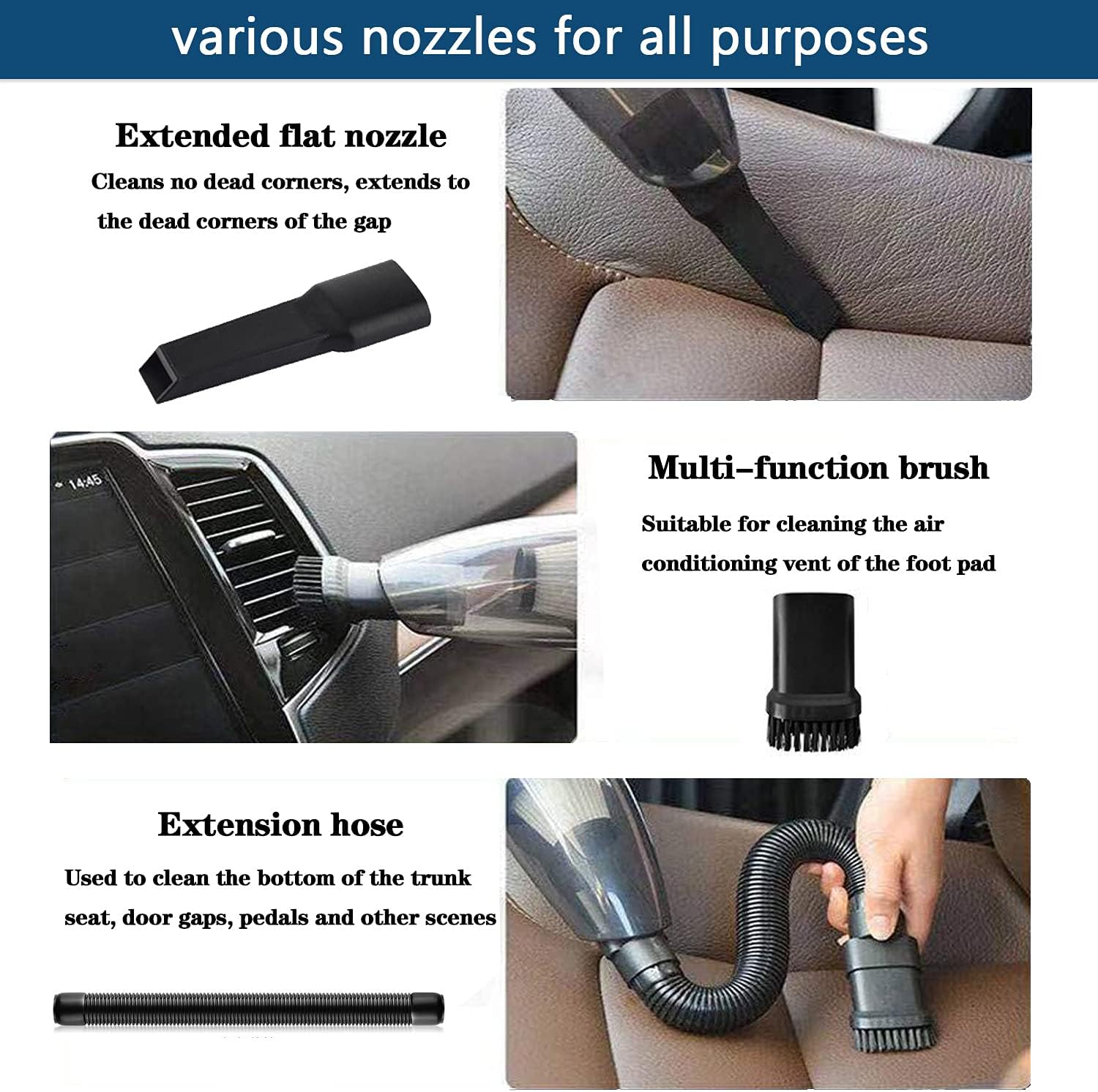 Roadside Car Emergency Kit- Car Safety Kit,Car Kits Emergency,High Power Car Vacuum,Jumper Cable Kits,Reflective Warning Triangle,Car Emergency Kit