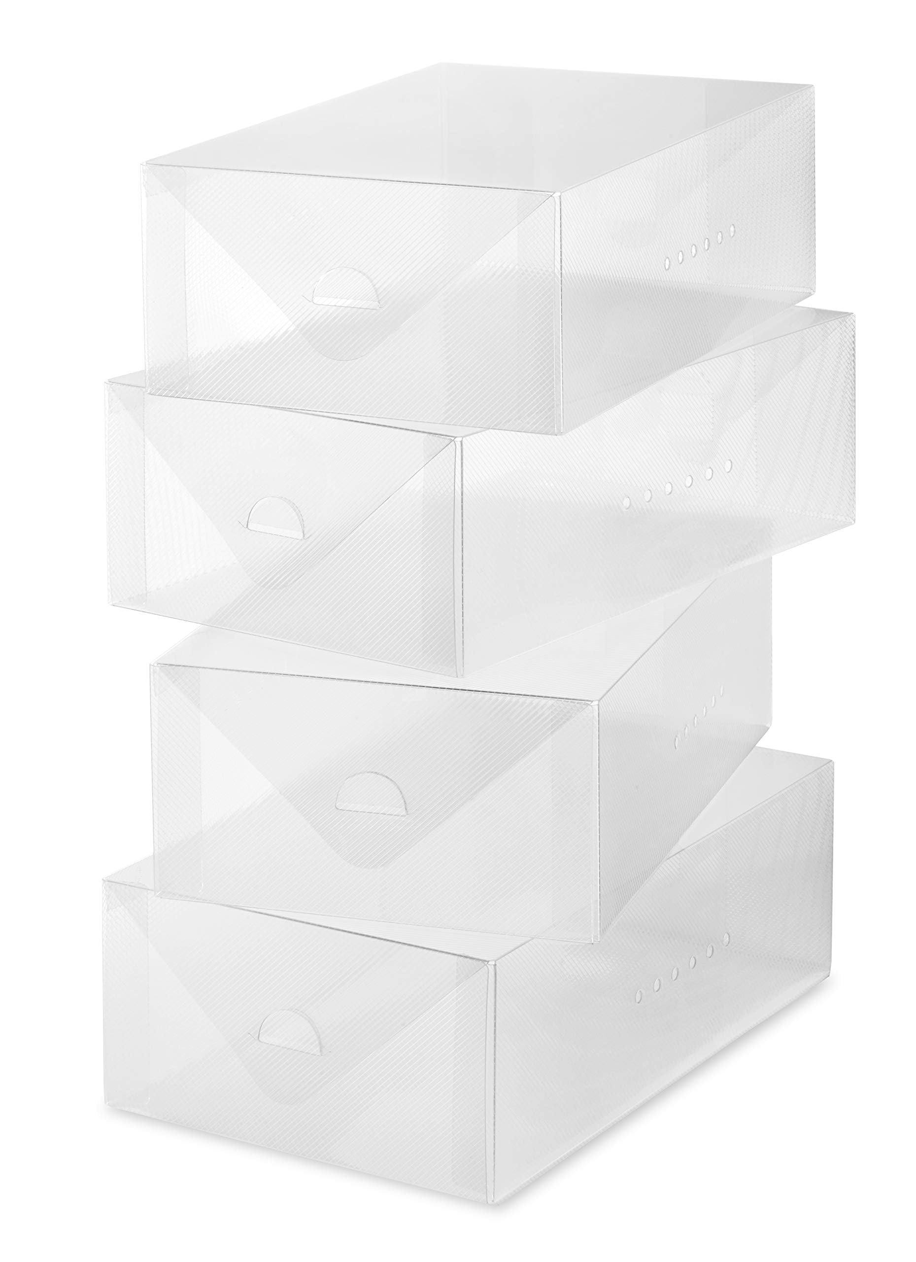 Whitmor Clear Vue - Scatola per scarpe da donna, colore bianco, confezione da 16