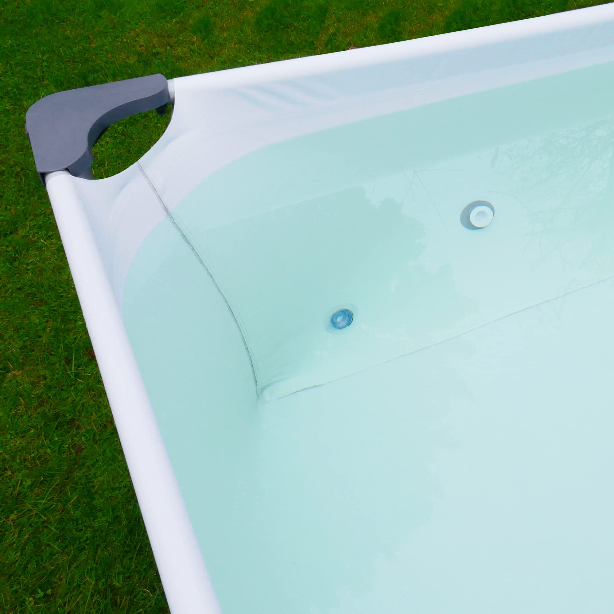 GEAR Steel Frame Pool rund rechteckig quadratisch 70-122 cm Stahlrahmenpool Gartenpool 300x200 300x300 400x200 Ø 366cm Ø 457cm