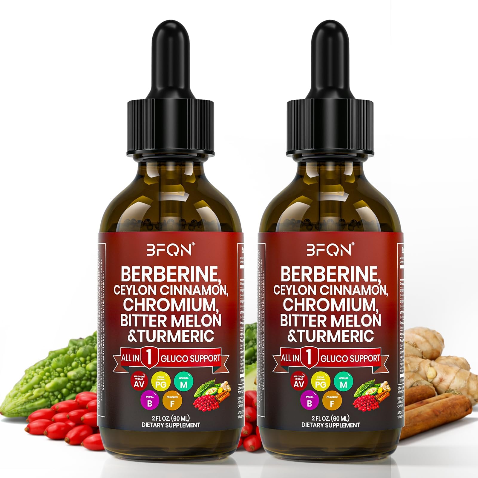 Berberine with Ceylon Cinnamon Drops, 13-in-1 Berberine Supplement 2 fl oz — Amazon image 9