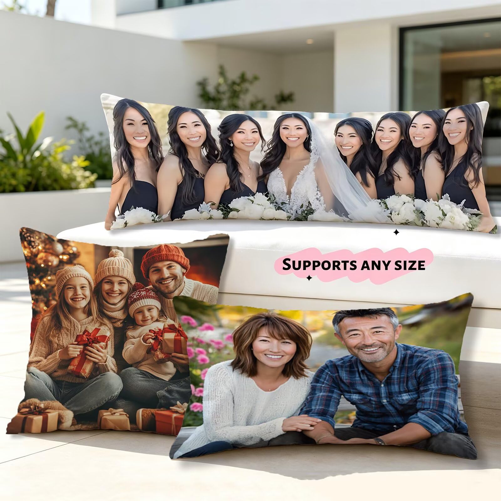 Coussin Personnalisé Photo, Coussin Canape Taie d'Oreiller 60x180, Cod126