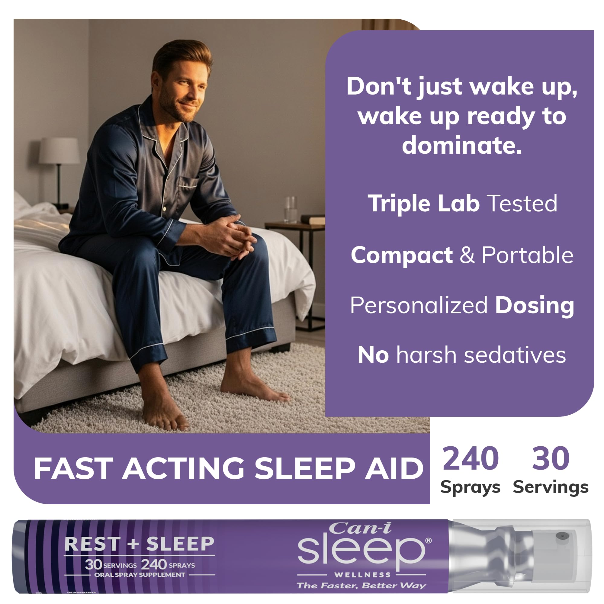 Fast-Acting Shift Worker Sleep Aid, 1 mg Melatonin Spray wih GABA & 5 HTP — Amazon image 3