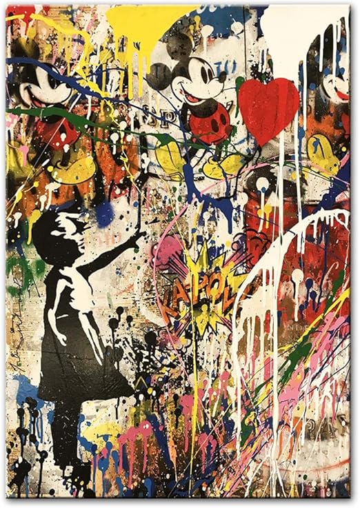 Amazon 壁の落書きアートプリント現代のストリートアートキャンバスの絵画壁の写真キッズルームの装飾壁画のポスターa1 60x84cmフレームなし ウォールステッカー オンライン通販