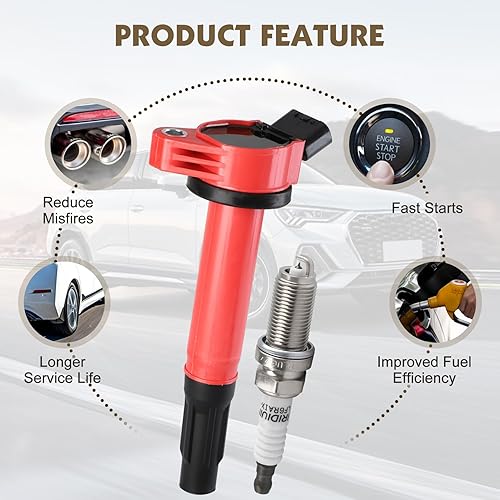 Miniatura 4 de Pindex Paquete de 6 bobinas de encendido UF487 y bujías de iridio compatibles con Toyota 4Runner RAV4 Avalon Camry Sienna Lexus ES350 GS300 GS350 V6