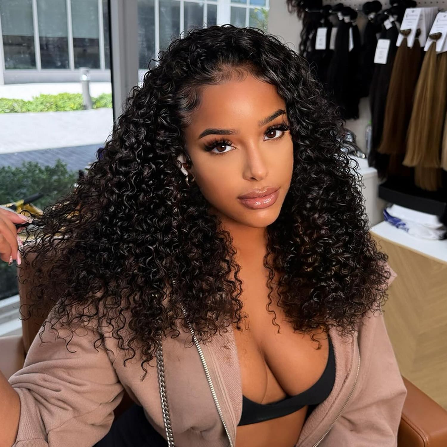 Lemoda Curly Half Wig Human Hair No Glue No Lace Glueless Wigs Human Hair 28 Inch Upgrade 3 IN 1 Kinky Curly Half Wig With Drawstring Seamless Flip Headband Wig