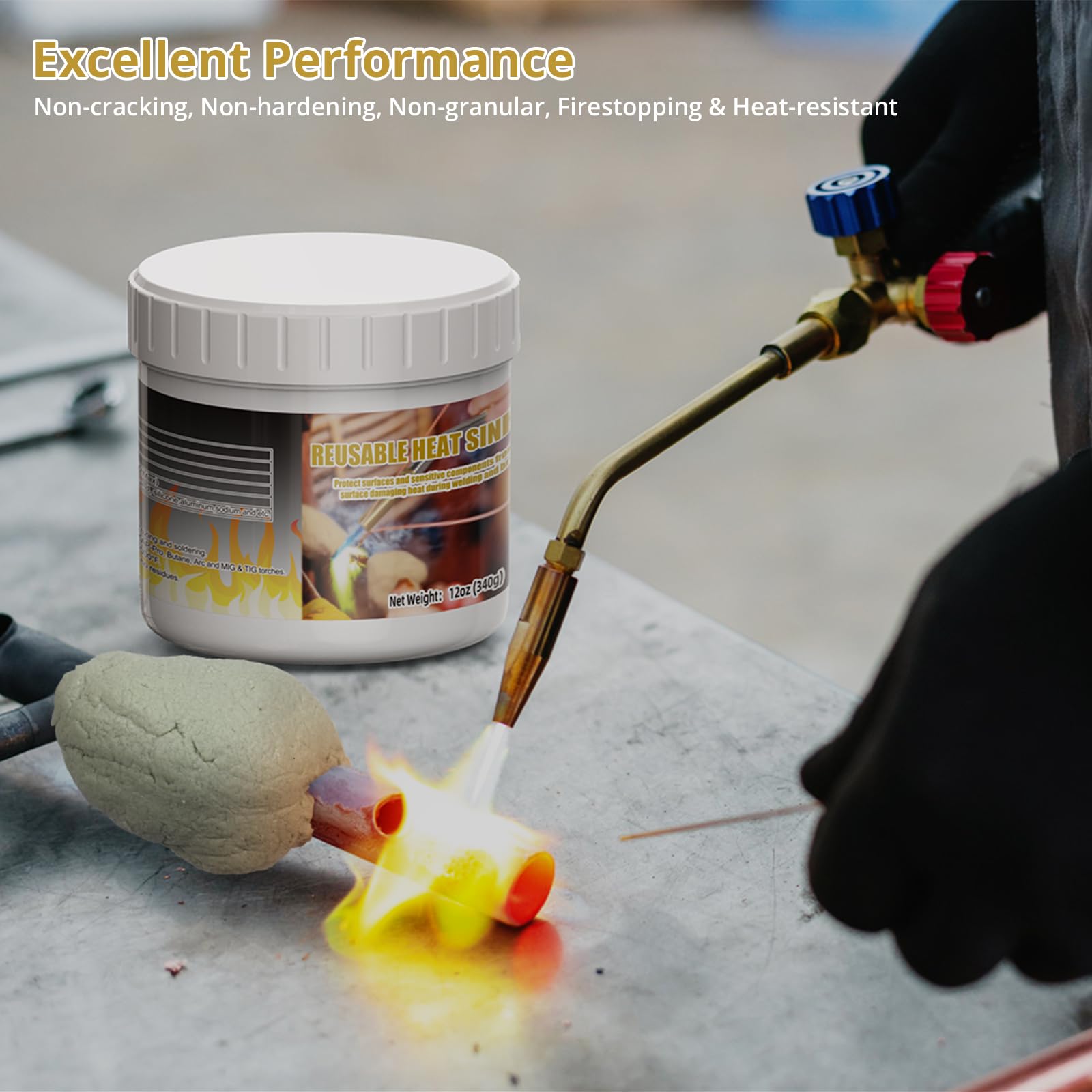 Semlos Lot de 2 pots de mastic bloquant la chaleur - Argile d'isolation thermique à souder malléable et réutilisable, barrière thermique pour installer des lunettes de vue, valves TXV, valves