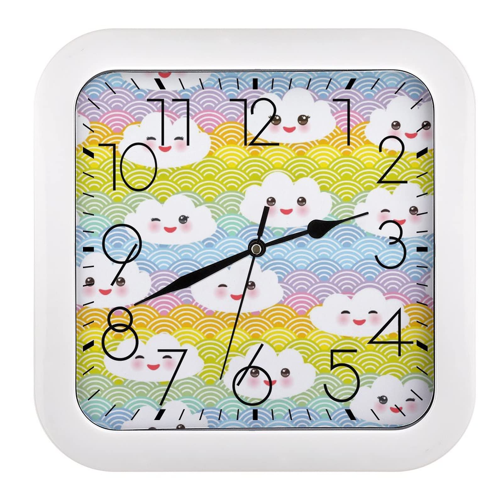Horloge murale grands chiffres lisibles pour cuisine et salon familial
