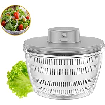 Automatic Salad Spinner USB Wireless 4000 ml Salad Spinner Battery, White | Bowl for serving and quick drainage, wireless kit
