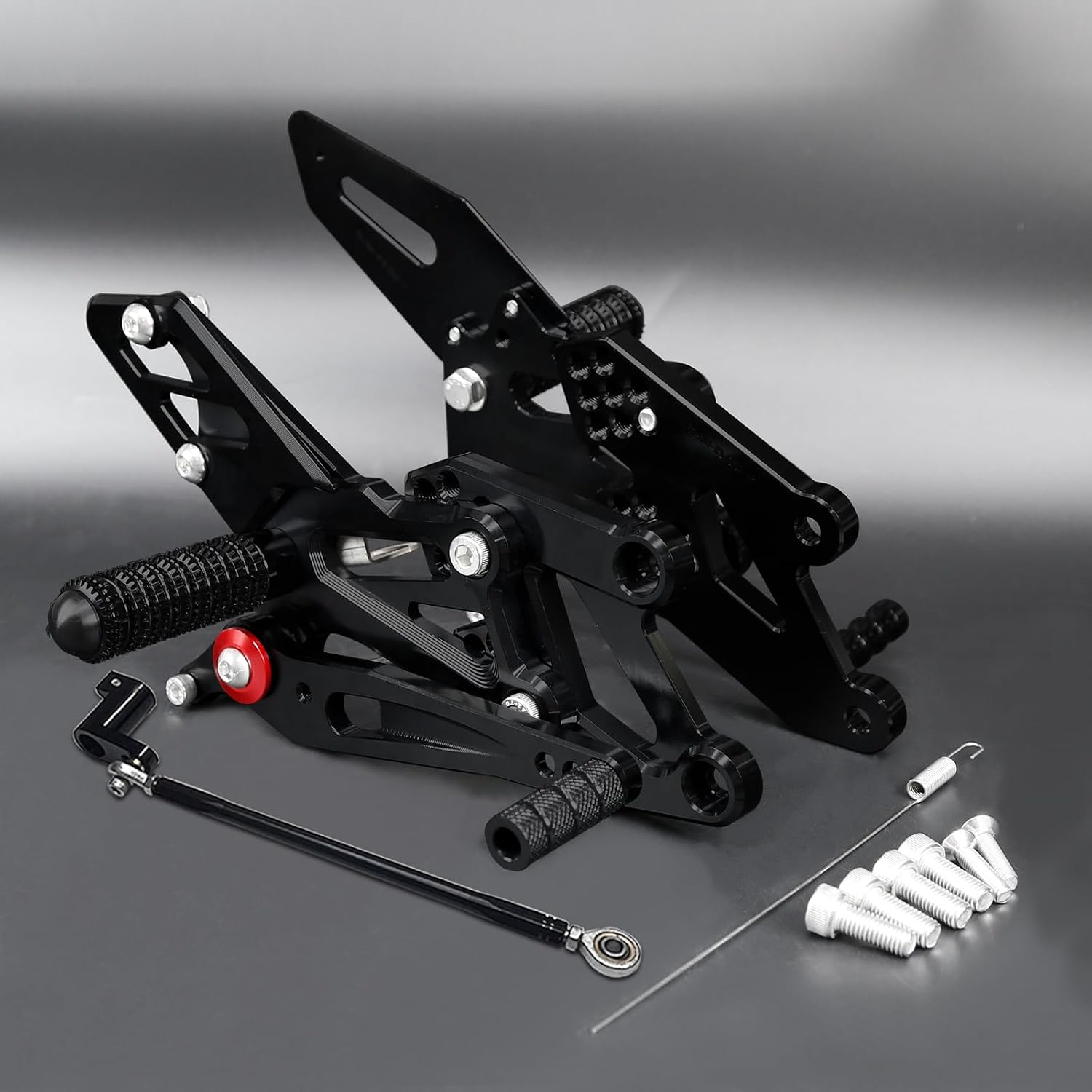 CNC YZF R3 R25 Motorcycle Adjustable Rearsets Foot Pegs Rear Set Footpeg Brake Shift Pedal Compatible with YZF R25 R3 2022 2023 2024 Black