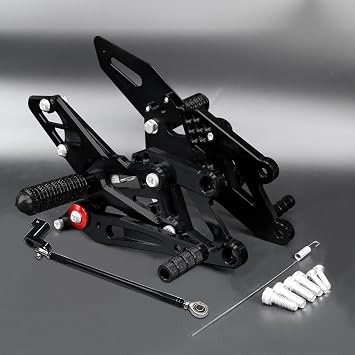 CNC YZF R3 R25 Motorcycle Adjustable Rearsets Foot Pegs Rear Set Footpeg Brake Shift Pedal Compatible with YZF R25 R3 2022 2023 2024 Black