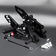 CNC YZF R3 R25 Motorcycle Adjustable Rearsets Foot Pegs Rear Set Footpeg Brake Shift Pedal Compatible with YZF R25 R3 2022 2023 2024 Black