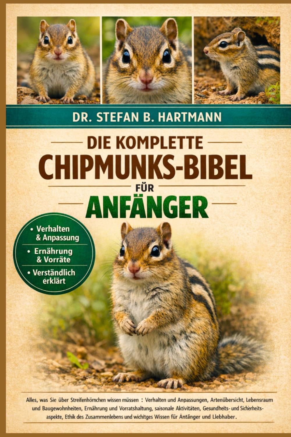 DIE KOMPLETTE CHIPMUNKS-BIBEL FÜR ANFÄNGER: Alles, was Sie über Streifenhörnchen wissen müssen : Verhalten und Anpassungen, Artenübersicht, ... wichtiges Wissen für Anfänger und Liebhaber.