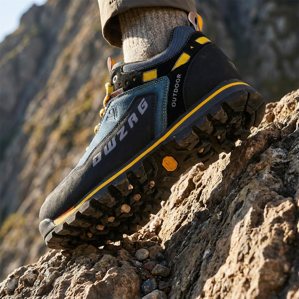 SANANG Uomini Scarpe da Trekking all'aperto, Sport Pelle Alpinismo Trekking Caccia Scarpe Sportive