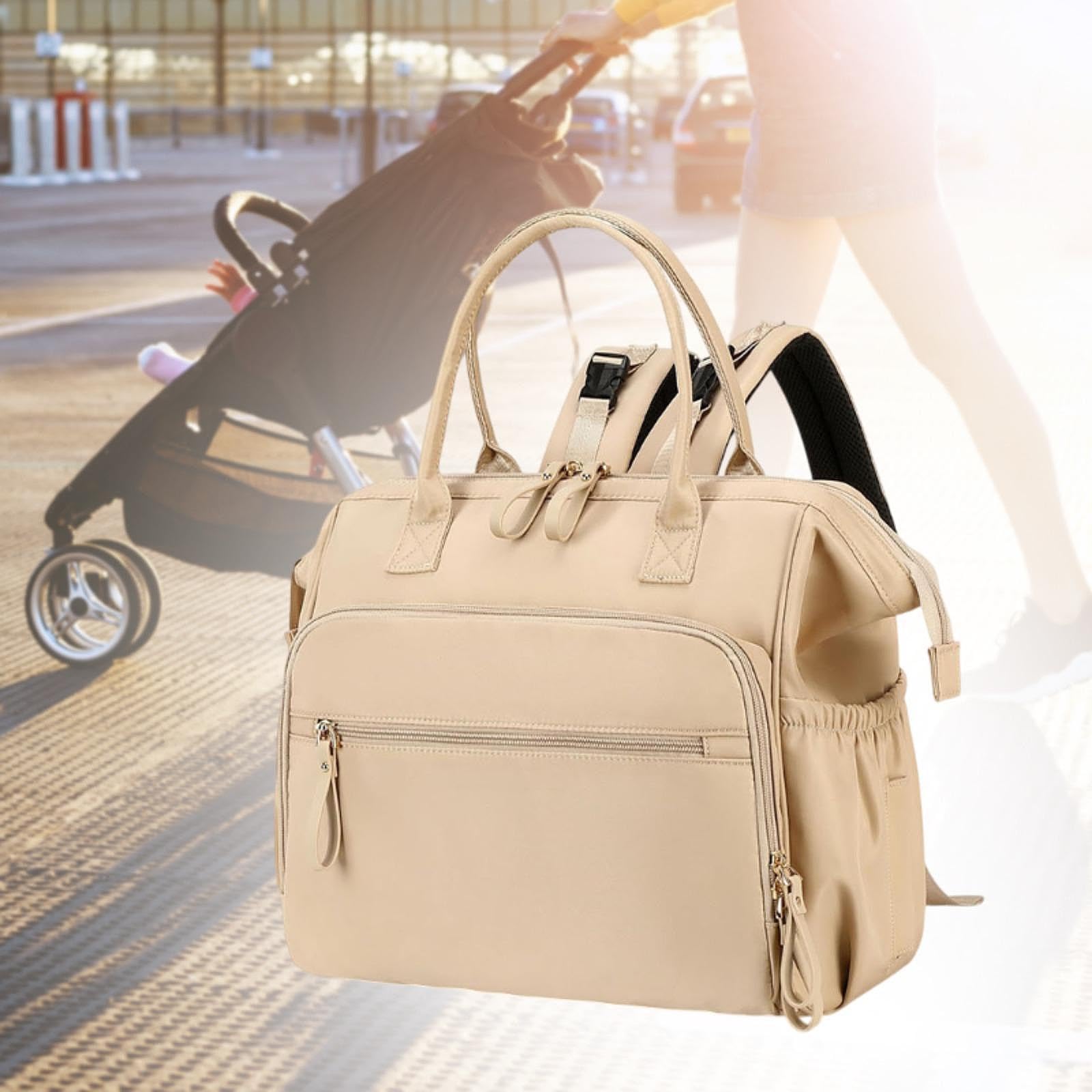 predolo Reisewindel Tte Wickelbeutel Umhängetasche Große Kapazität mit Multi Taschen Windpack für Die Arbeit Im Freien Im Freien Im Außenbereich, Beige