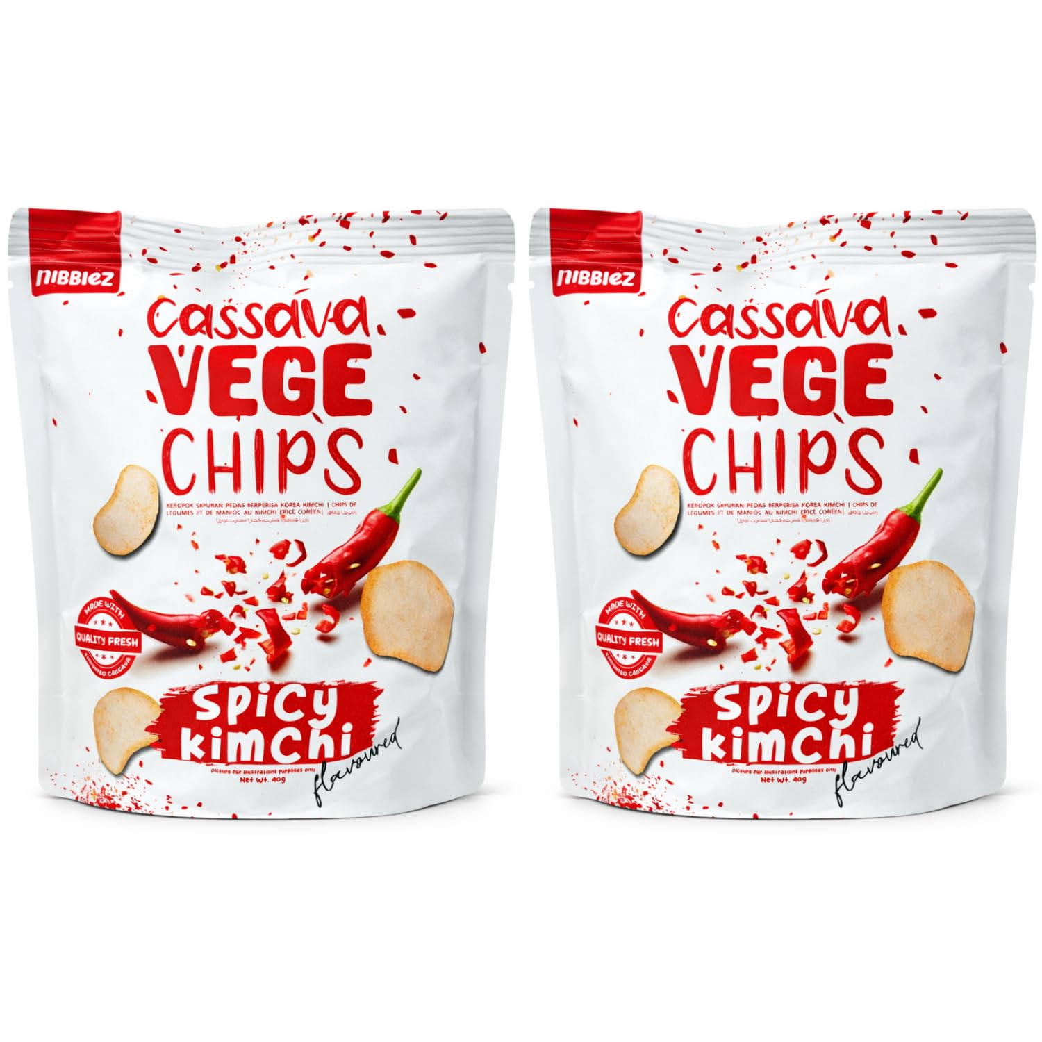 CASSAVA VEGE Chips – Spicy Kimchi Flavoured (Pack Of 2) 40g Pack By COUGAR – Crispy Snack, Light & Crunchy Vegetable Chips, Gluten-Free Cassava Crisps, Bold Korean-Inspired Seasoning, Perfect for Snacking, Parties, Travel, Lunchboxes & Everyday Munching – (Imported-Malaysia)-image-7