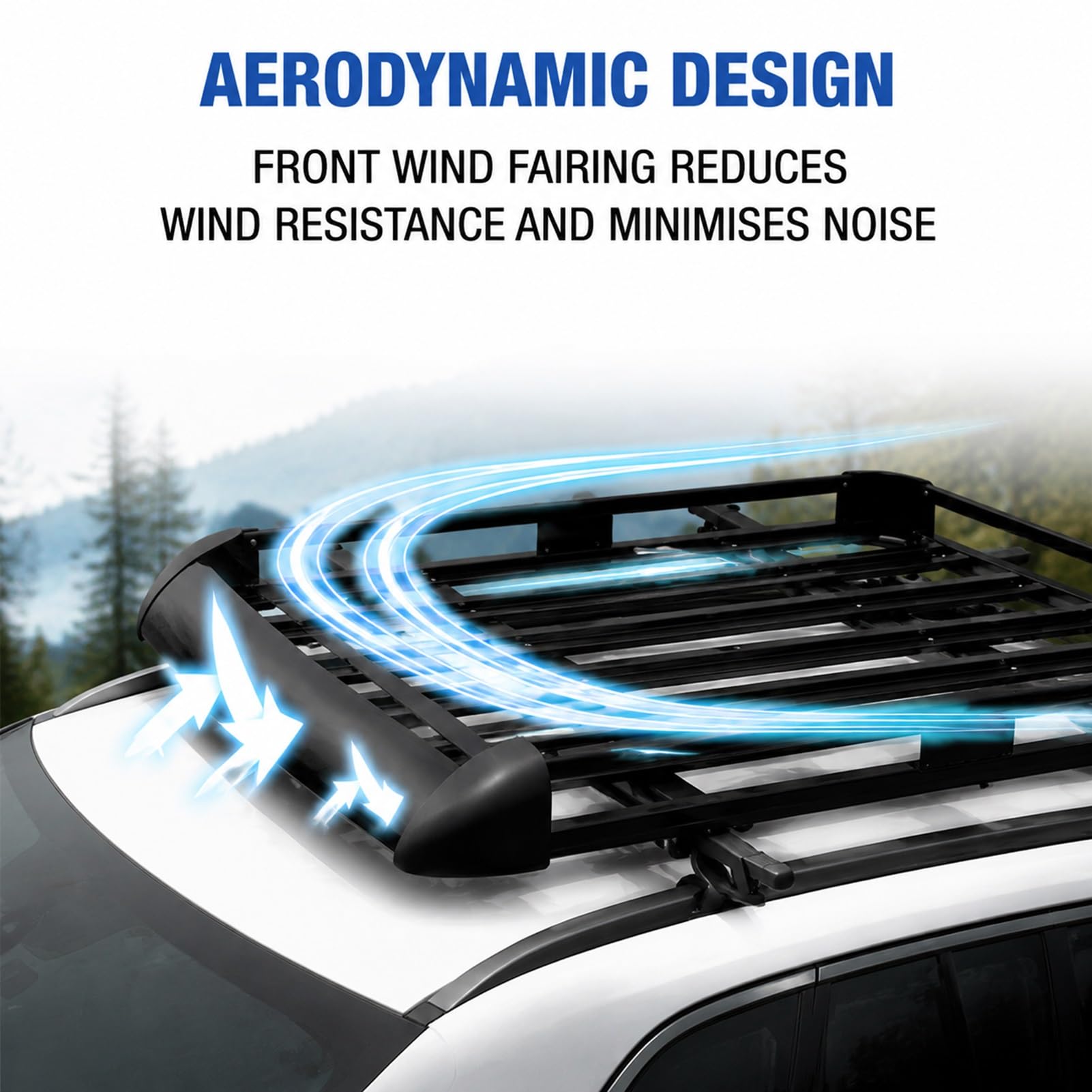 Cesto Portatutto Tetto Auto-Struttura Doppia per Attrezzatura Outdoor | Deflettore Anteriore Aerodinamico,Riduce Resistenza al Vento e Rumori,Struttura Adatta ai Viaggi(Black,160x100cm)