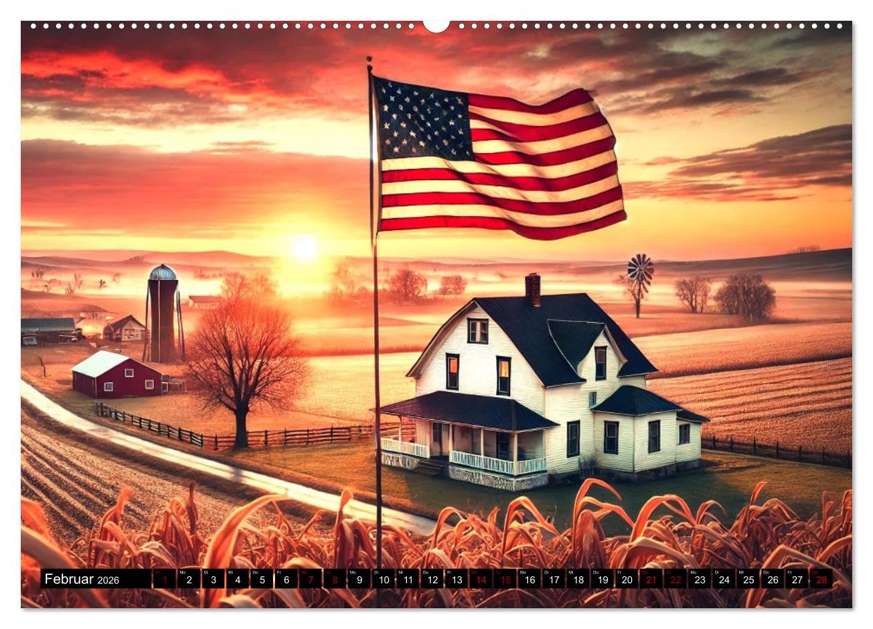 USA - Der amerikanische Geist (Wandkalender 2026 DIN A2 quer), CALVENDO Monatskalender: Erleben Sie den Geist Amerikas.