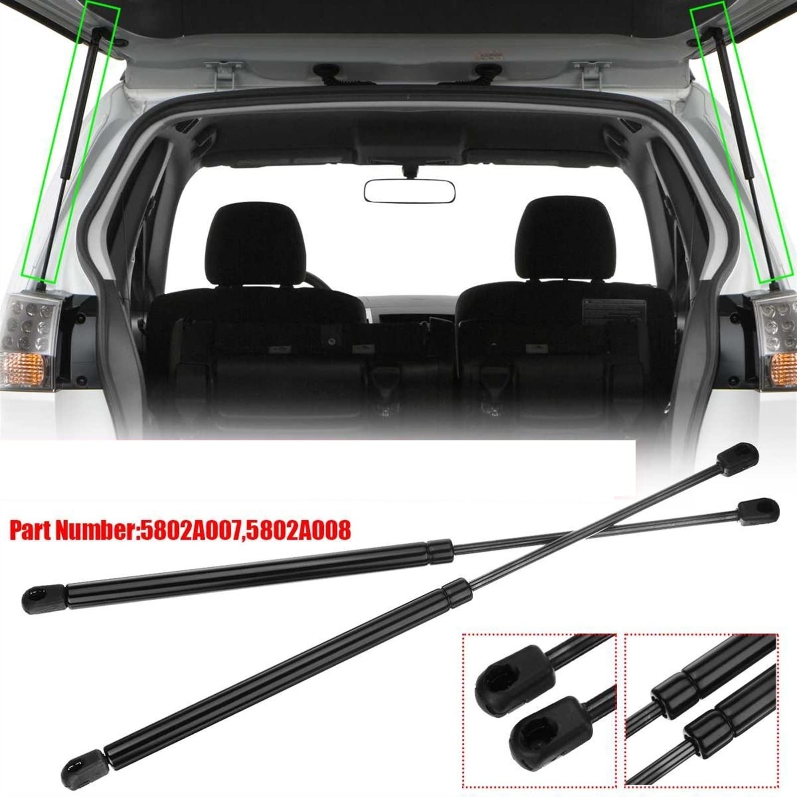 Gasfeder Dämpfer 2 Stücke Auto Heckklappe Gasfeder Kofferraum Gasdruckfedern Für 5802A007 Für 5802A008 Für Mitsubishi Für Outlander 2007-2013