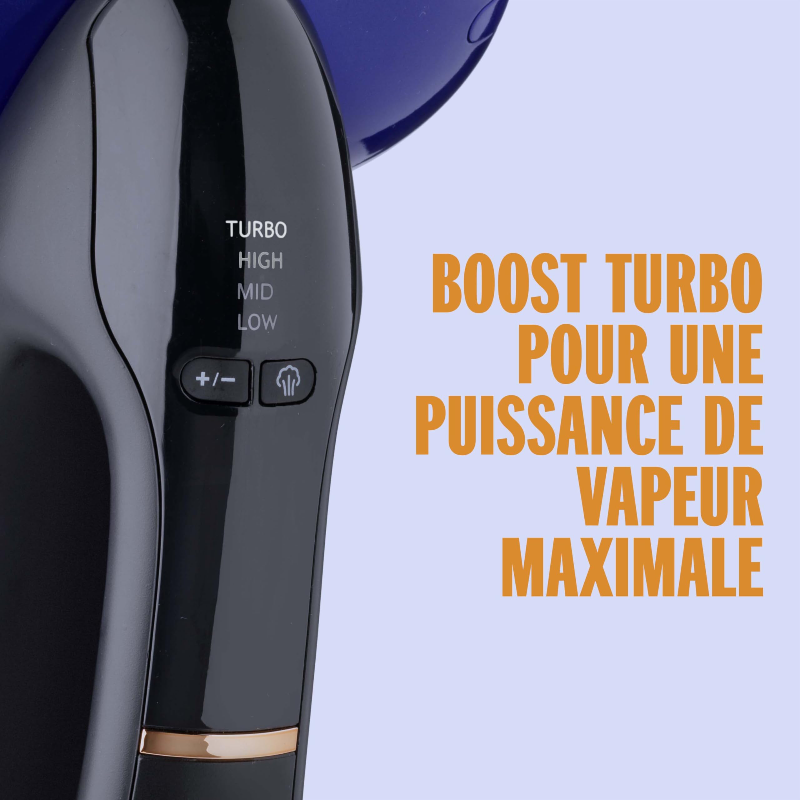 Conair-GS108E-Défroisseur & fer à repasser à vapeur portable-Steam & Iron Turbo 2en1-1840W-Prêt en 10 secondes-4 réglages de vapeur avec fonction Turbo pour tous types de textile-4 accessoires inclus