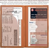 Vista 4 de Portadocumentos de Seguro de Auto y Tarjeta de Registro, Naranja, Universal