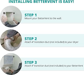 BetterVent Indoor Dryer Vent Kit & Replacement Filter Combo