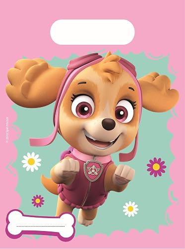 Procos 90280 - Partytüten Paw Patrol, Skye & Everest, 6 Stück, Größe 16,5 x 22,5