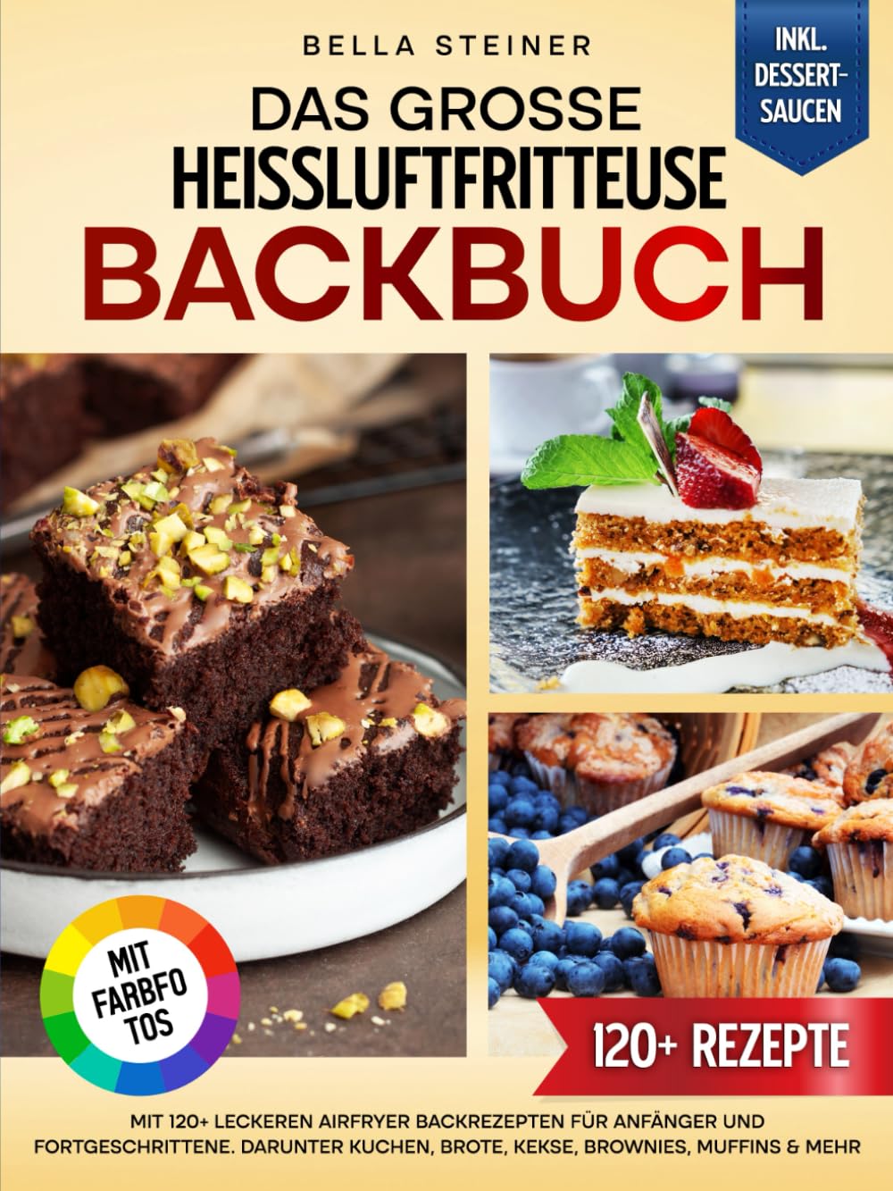 Das große Heißluftfritteuse Backbuch | Mit FARBFOTOS: Mit 120+ leckeren Airfryer Backrezepten für Anfänger und Fortgeschrittene. Darunter Kuchen, Brote, Kekse, Brownies, Muffins & mehr