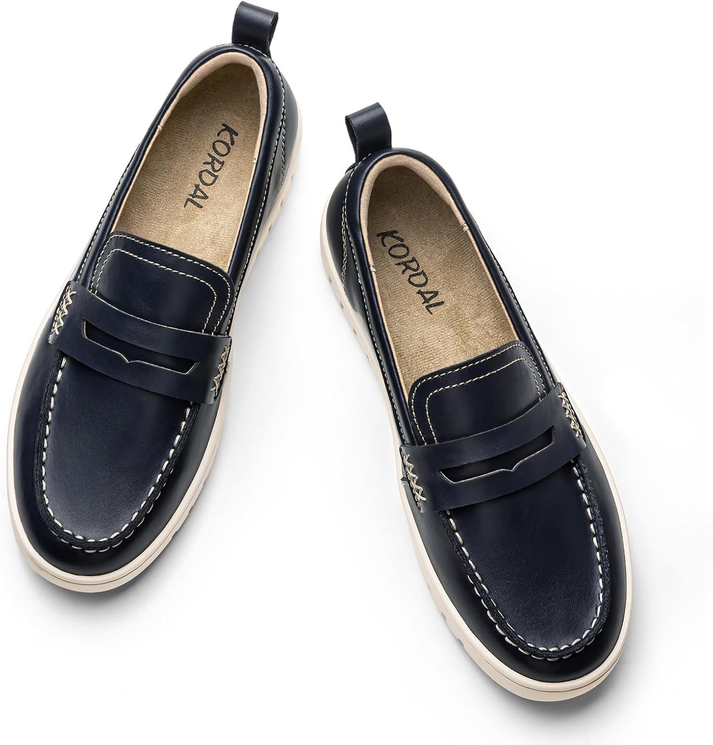 KORDAL Women's Comfortable Classic Penny Loafers Leather Sneakers Casual Slip On Dress Shoes Office Work Everyday Walking Flats Driving Shoes for Women - Image 8