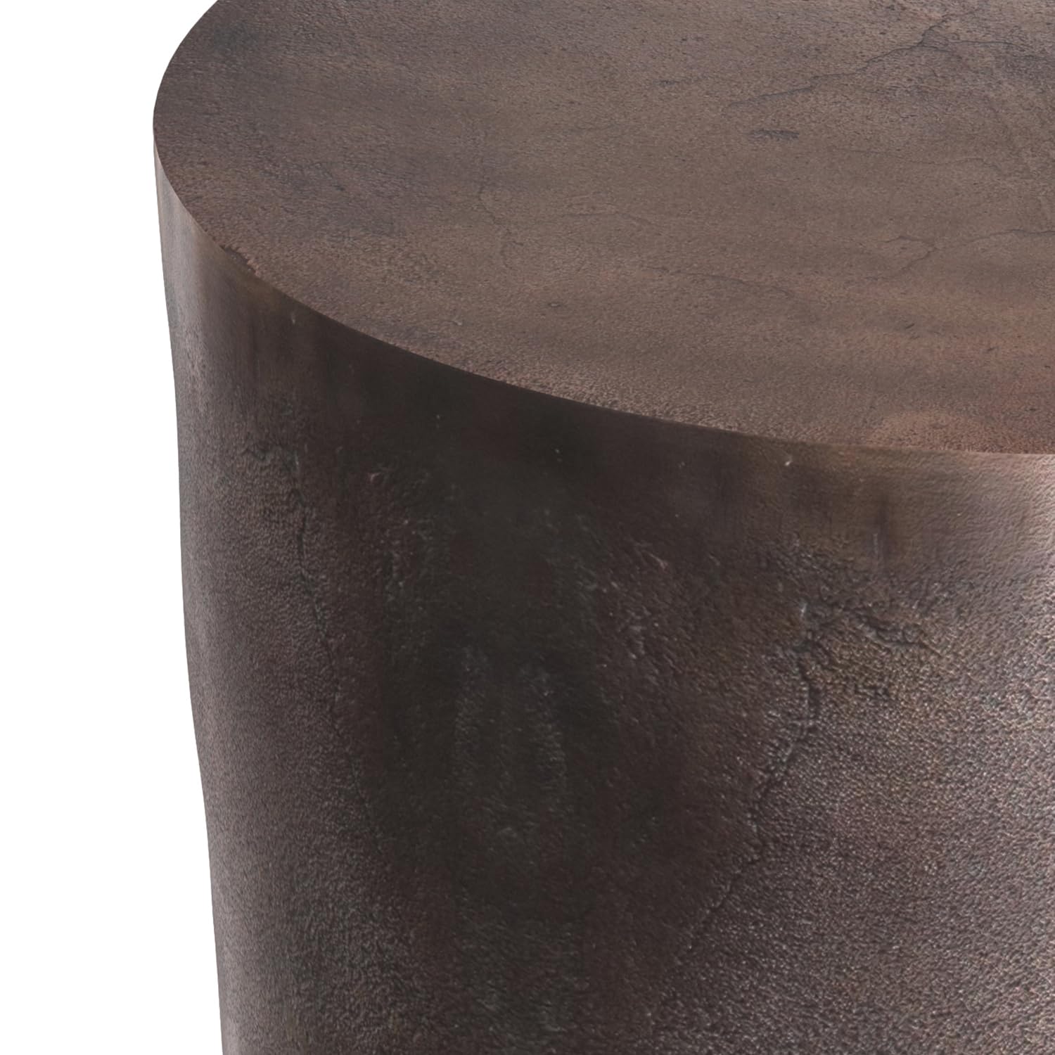 SIMPLIHOME Nova 19" Wide Round Iron Table in Copper Ombre | Industrial cast aluminum accent table with handcrafted finish; assembled side table or end table for living room or bedroom.