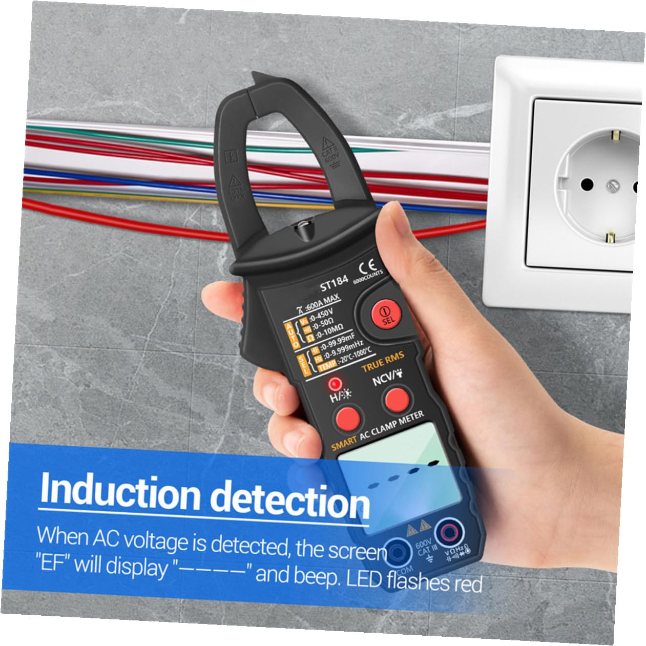 Digital Clamp Meter Voltage Measurement Tool Auto-ranging Current Multimeter for Ac/dc Electricity Testing
