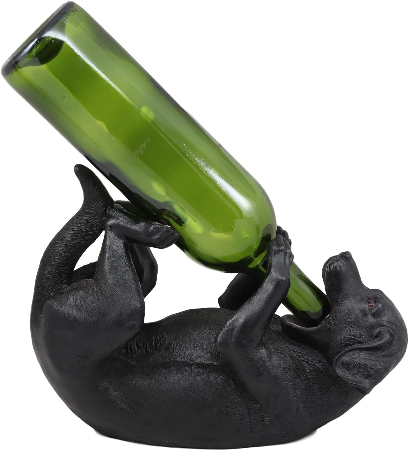 Ebros Lifelike Purebreed Pedigree Canine Adorable Black Labrador Retriever Dog Wine Bottle Holder Figurine Statue As Kitchen Wine Cellar Centerpiece Decor Storage Organizer