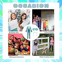 Vista 8 de Lindo disfraz de cosplay para niños con máscara y diadema, 3-10 años
