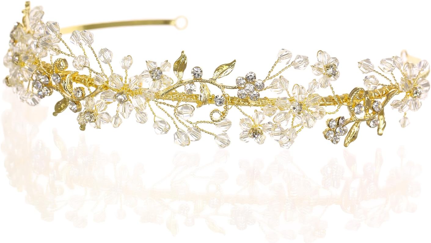 Handmade Flower Leaf Bridal Headband Tiara