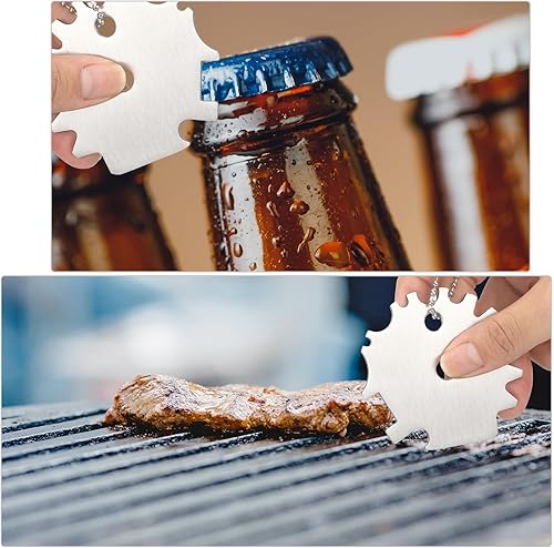 Miniatura 5 de Relleno de calcetines de Navidad, rascador de parrilla de barbacoa de Papá Noel, raspador de rejilla, limpiador de parrilla sin cerdas, herramientas