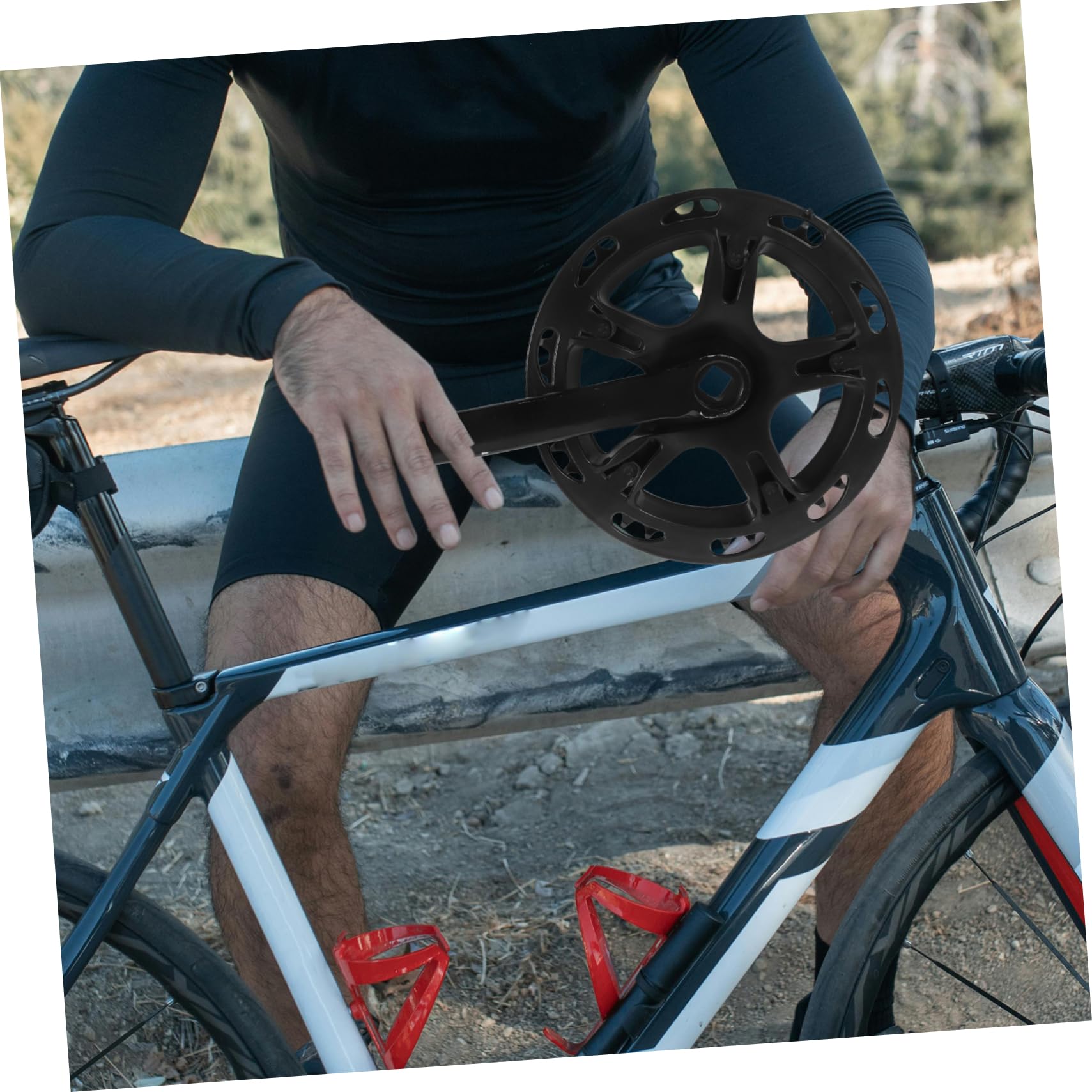 UPKOCH Set di Pedivelle e Corona Guarnitura in Metallo per Sostituzione Bici Mountain Bike, Bici Pieghevole e Fixie, Pedivella Lato Sinistro Robusta e Resistente all’Usura