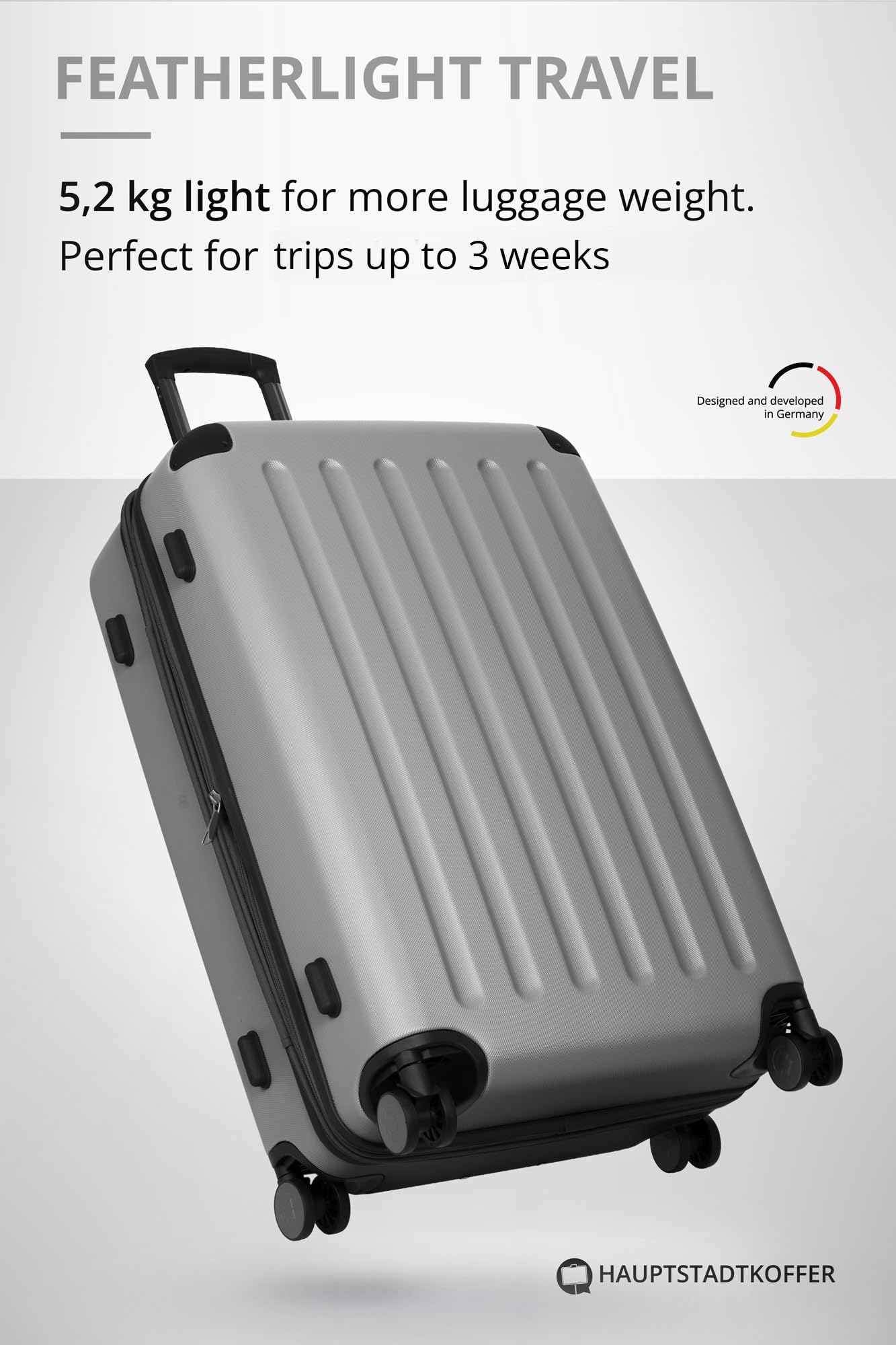 HAUPTSTADTKOFFER - Spree - Maleta rígida, Trolley expandible, Equipaje de Viaje, 4 Ruedas Dobles, TSA, 65 cm, 74 litros, Champán — view 162