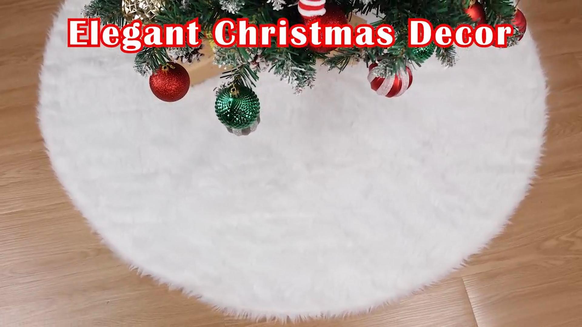 Amazon.com: Multiwins 48 Inch Faux Fur Christmas Tree Skirt