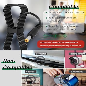 9V Power Adapter for Schwinn 130 150 170 202 220 230 240 270 420 430 460 470 A10 A20 Exercise Elliptical Bike Stationary Recumbent Upright Trainer Charger Replacement Power Supply Cord