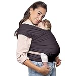 Boba Baby Wrap Carrier - Original Baby Sling Carrier for Newborns (7-35 lbs), Soft, Secure, Hands-Free & Ergonomic, Ideal for Comfortable Bonding, New Parents (Serenity Charcoal)