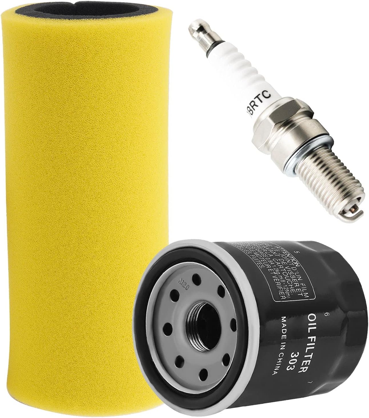 Air Filter Element 5UG-E4451-00 FS-923 Oil Filter 5GH134400000 Spark Plug Tune Up Kit Compatible with 2004-2006 Yamaha Rhino 660 YXR660 2006-2009 Rhino 450 YXR450