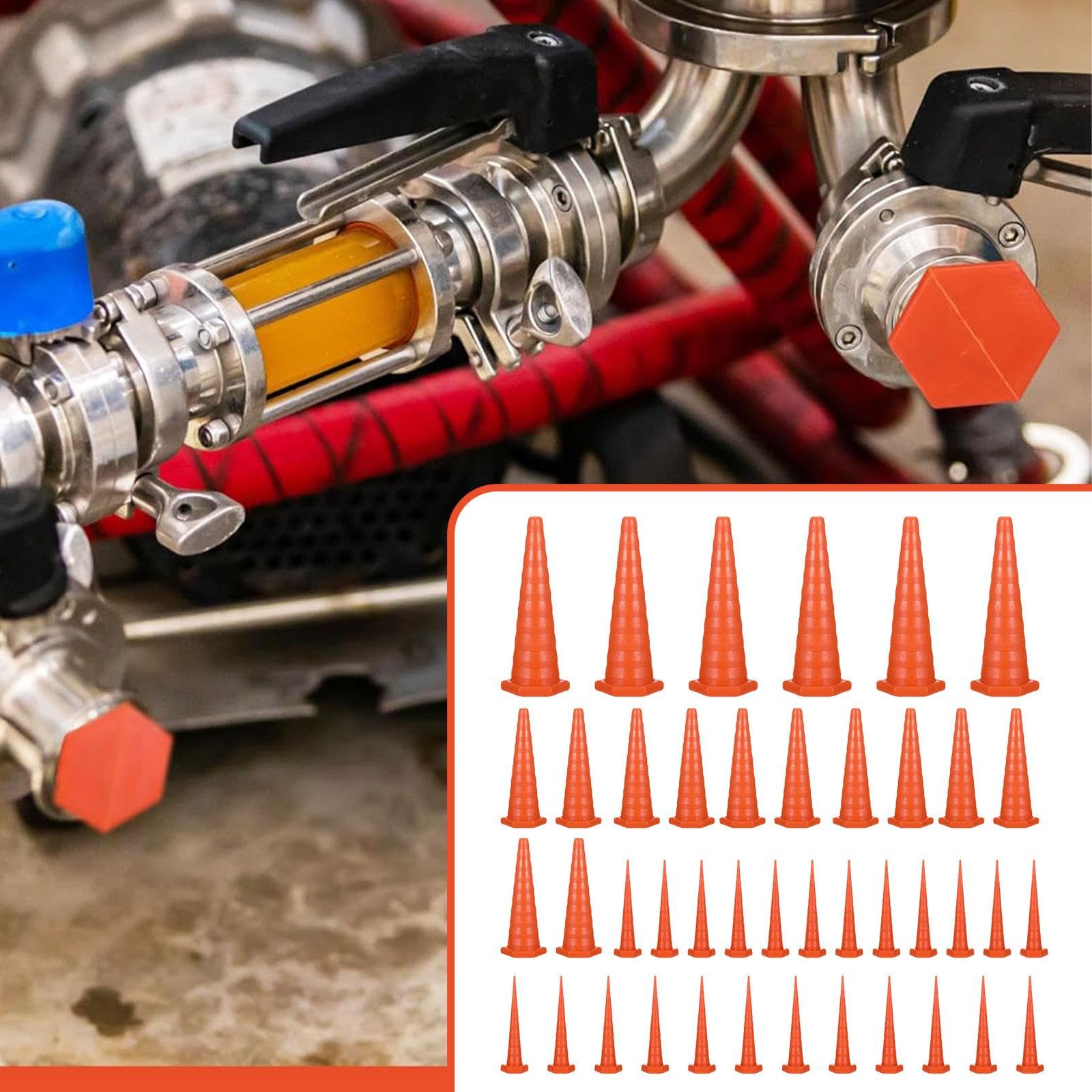 Colcolo 42 Stück Hydrauliköl-Servicestopfen, Industrie-Multipack, wiederverwendbarer Gummi, 3 Größen, Ölschlauchleitungsstopfen für die Bewässerung