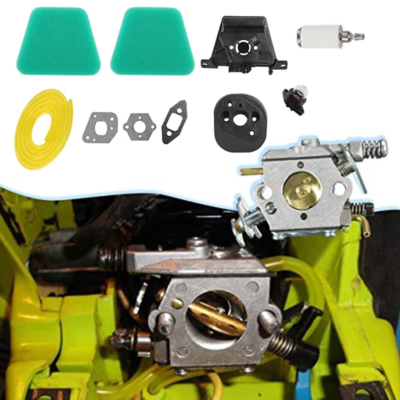 Vergaser-Kit Mit Luftfilter-Set Für Partner 351 352 370 391 401 420 422 Kettensägen – Perfekter Ersatz Für Poulan & McCulloch
