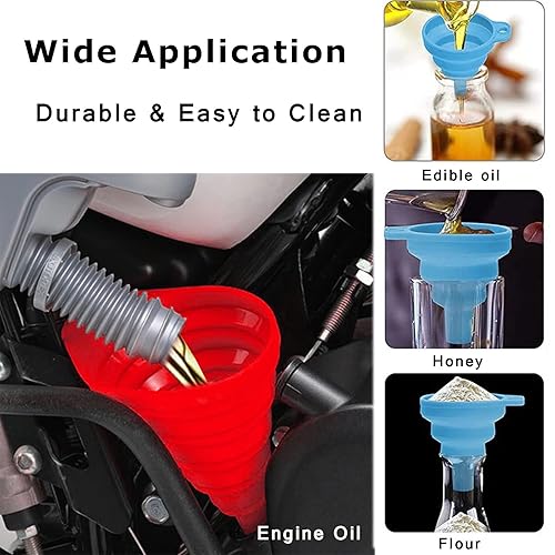 Miniatura 3 de Embudo de aceite universal de silicona para motocicleta, automóvil, filtro de aceite plegable para pintura de gas, UTV, ATV, Dir Bike Duke Suzuki